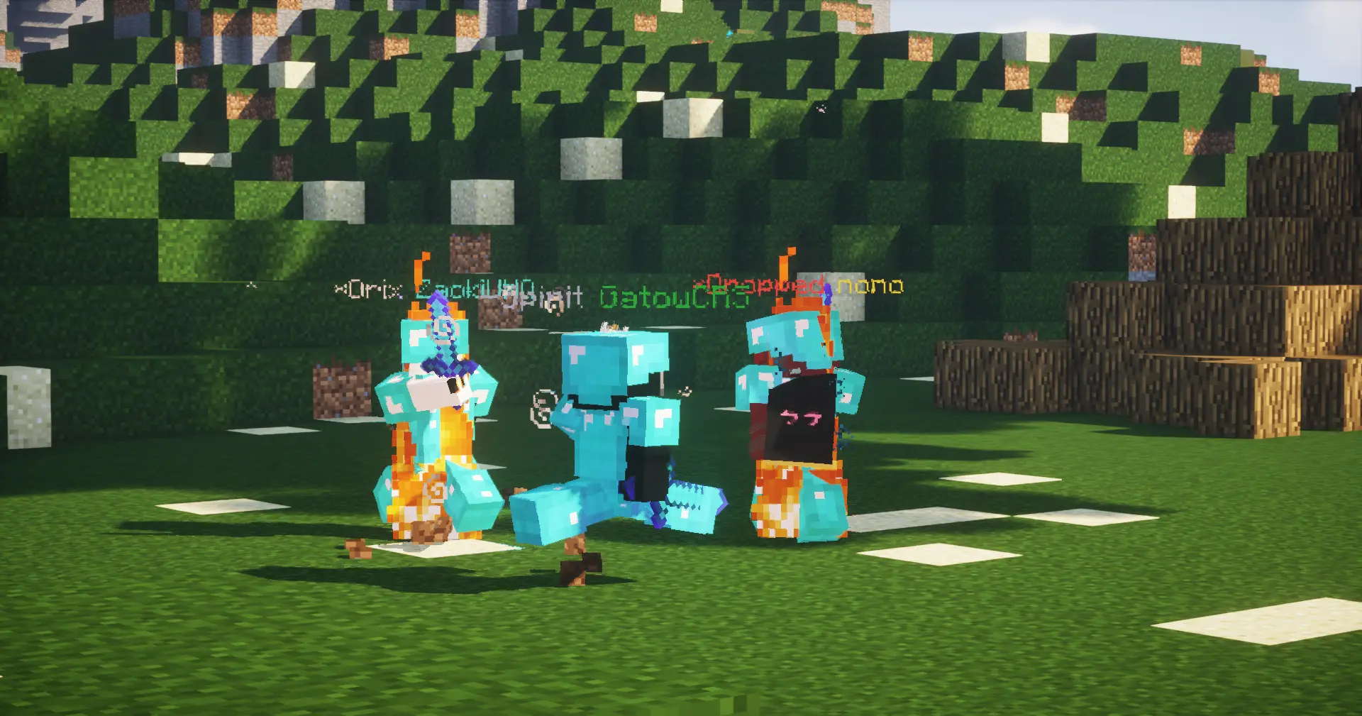 Joueurs en combat - Serveur Minecraft PVP Faction - Mincraft-Retro